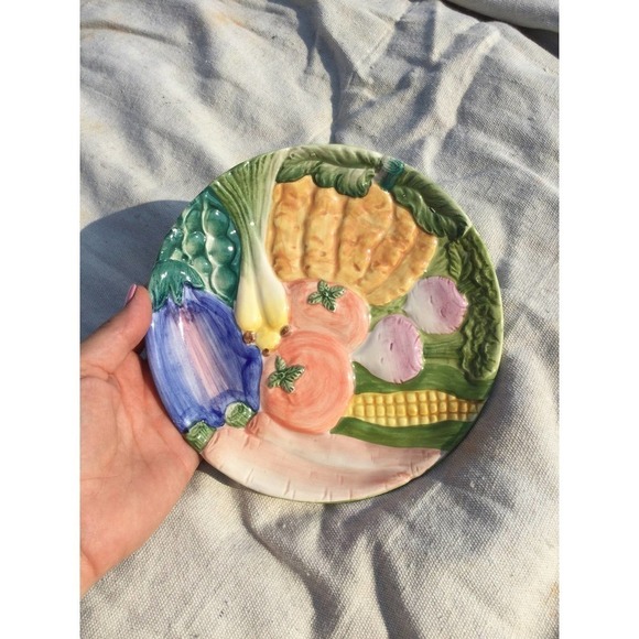 vintage Fitz & Floyd decorative plate 7” 1986 serving dinner vegetables carrot - Picture 1 of 9